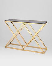 Консоль ИНСИГНИЯ 115*30 золото стекло smoke